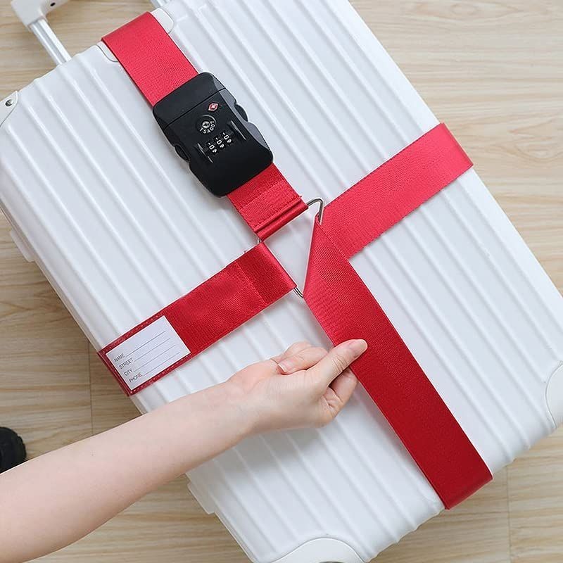 Strap Koper TSA Tali Koper Pengaman Koper Lipat Kunci Koper Belt Cross Lock TSA Tali Koper Silang
