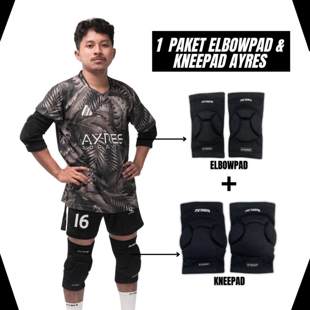 AYRES 1 Set Kneepad Dan Elbowpad Scudo - Pelindung Lutut  Pelindung Siku Kiper futsal Sepasang Origi