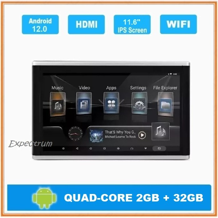 TV HEADREST 11.6" ANDROID SYSTEM, IPS TOUCH SCREEN, AV, HDMI