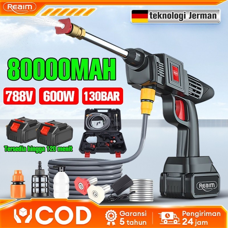 Reaim 600W 788V 130Bar Alat Cuci Motor Mobil Mesin Mini Portable semprotan cuci motor alat pencuci j