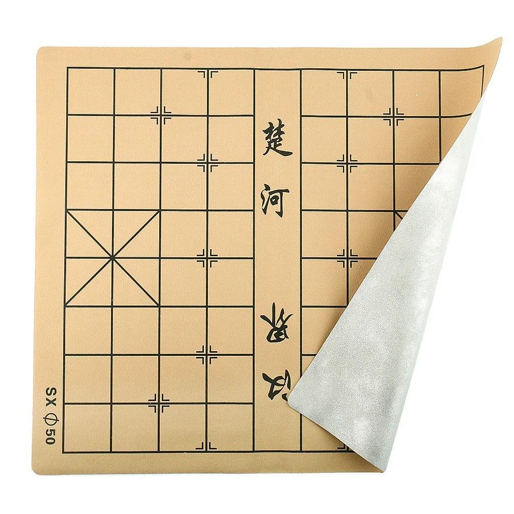 Foldable PU Leather Chinese Chess Board Single Portable Xiangqi Cloth Chessboard Traditional Game Tr