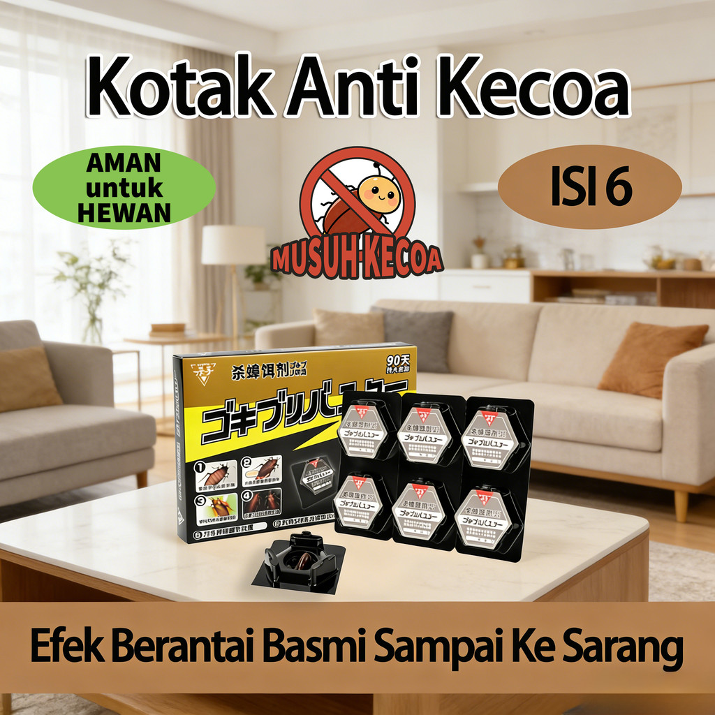 Kotak Anti Kecoa / Obat Pembasmi Kecoa Black Cap Per satu kardus isi 6 pcs Racun Umpan Pembunuh Obat
