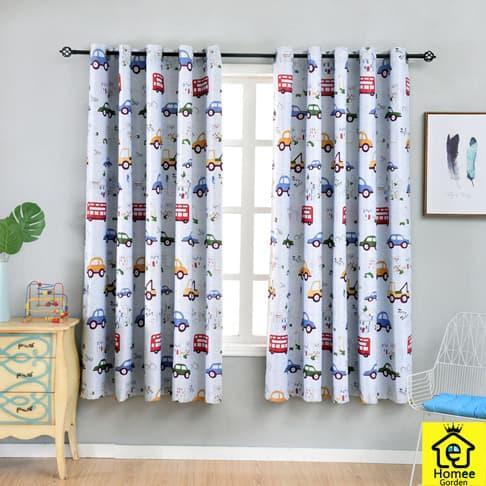 Gorden Minimalis / Tirai Jendela Minimalis / Gorden Anak Putih/ mobil kecil - L100xT195