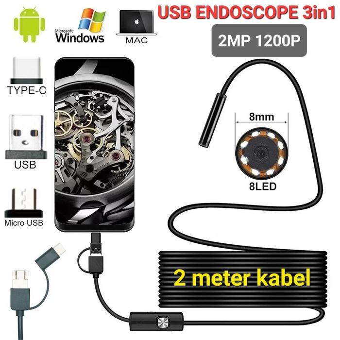 Tokonori kamera kabel endoscope android PC waterproof industrial USB 3 in 1 micro USB tipe C mini ca