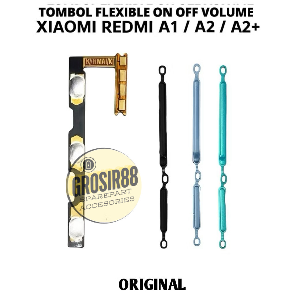 Fullset Flexible On Off Volume + Tombol Luar Xiaomi Redmi A1 / Redmi A2 Tombol Luar Dalam