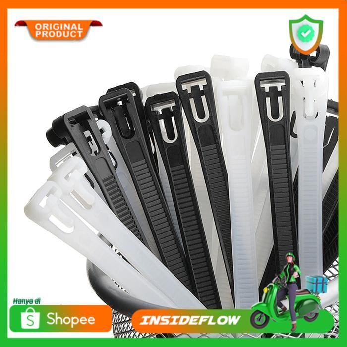 Kabel Ties  Tali Rivet Organizer Releasable Reusable 100 PCS