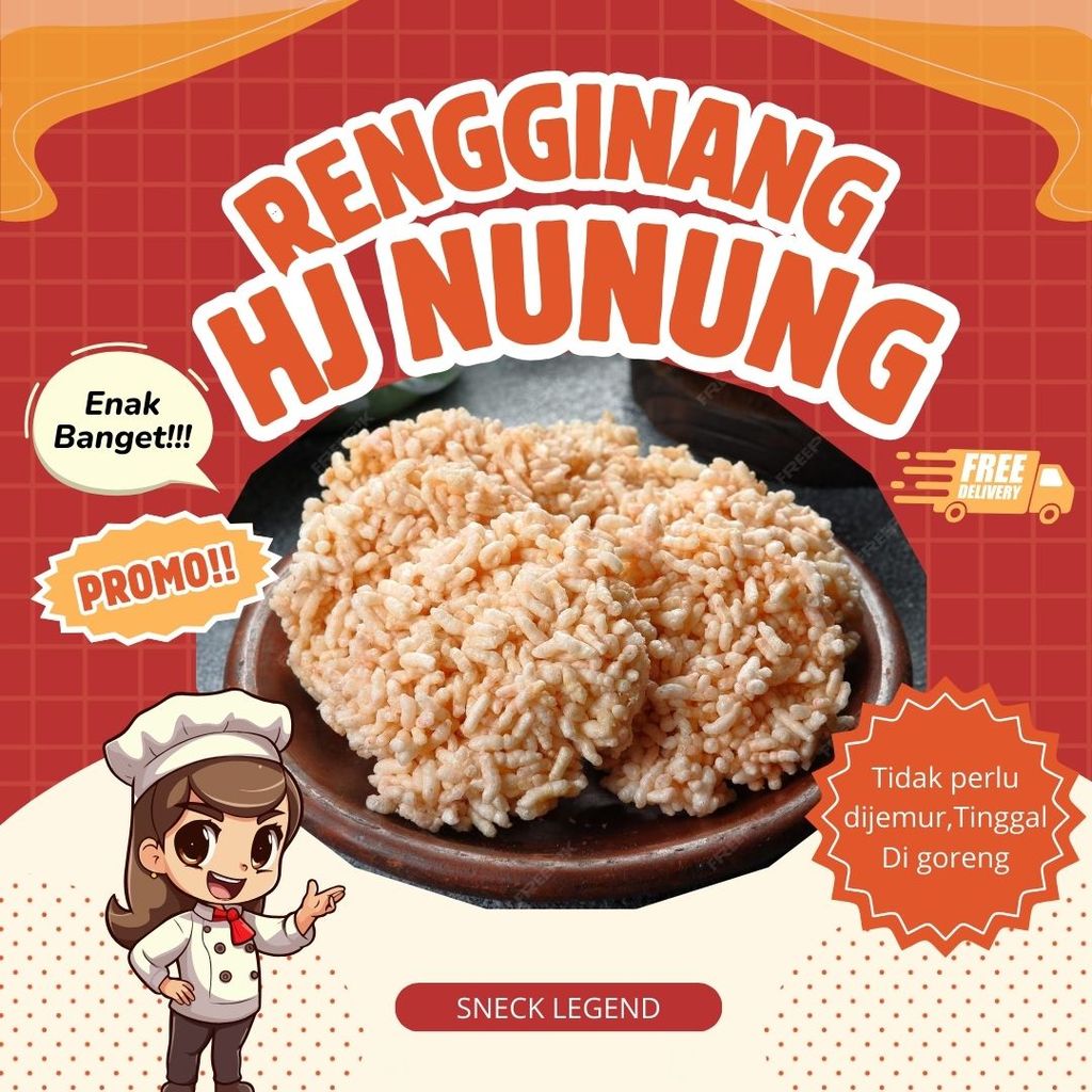 Rengginang Mentah Terasi,Rengginang Rasa Bawang,Reangginang Manis,Reangginang Balado pedas Dengan 2 