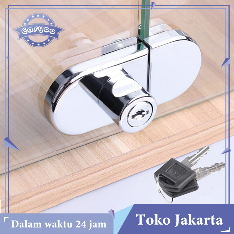 Kunci Pintu Kaca Dua Sisi Cabinet Glass Door Lock Kunci Lemari Pintu Kaca Grendel Kaca Slot