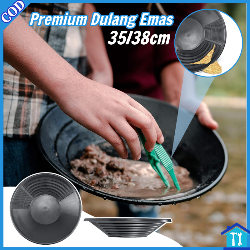 38cm Alat Dulang Emas Gold Panning  Alat Penambangan Emas Engkol Tangan Portabel Panci Emas