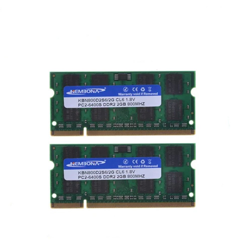 KEMBONA free shiping promotion laptop ddr2 4gb kit (2*2gb) 800mhz pc2-6400 sodimm laptop so-dimm not