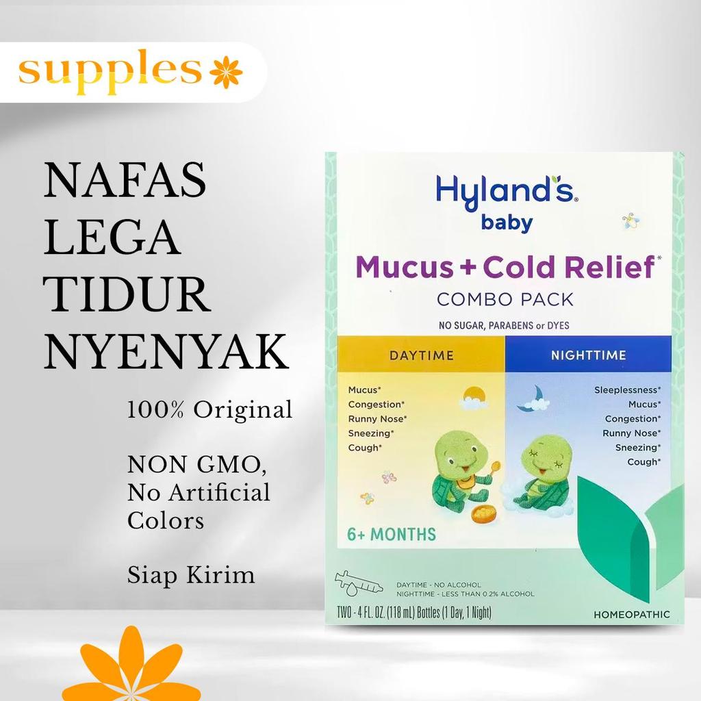 Hylands Baby Mucus + Cold Relief Day Night 118 ml Obat Flu Batuk Pilek Bayi 6+ Bulan Suplemen Anak