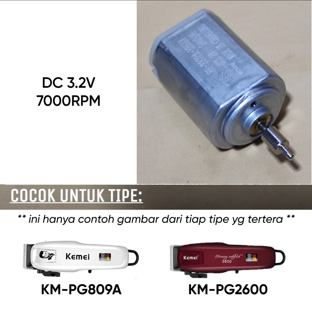 MESIN MOTOR DINAMO DC 3.2V 7000RPM KEMEI PG809A PG 809A PG2600 PG 2600 MESIN CUKUR RAMBUT HAIR CLIPP