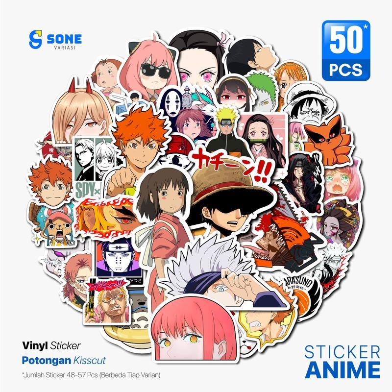 50PCS STICKER PACK ANIME / ONE PIECE / JUJUTSU KAISEN / HAIKYUU / SPY X FAMILY / STIKER AESTHETIC AN