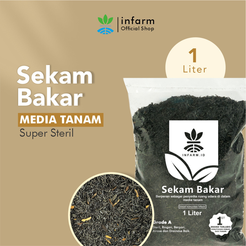 Media Tanam Organik Hidroponik Arang Sekam 1 liter Media Tanam Hidroponik INFARM