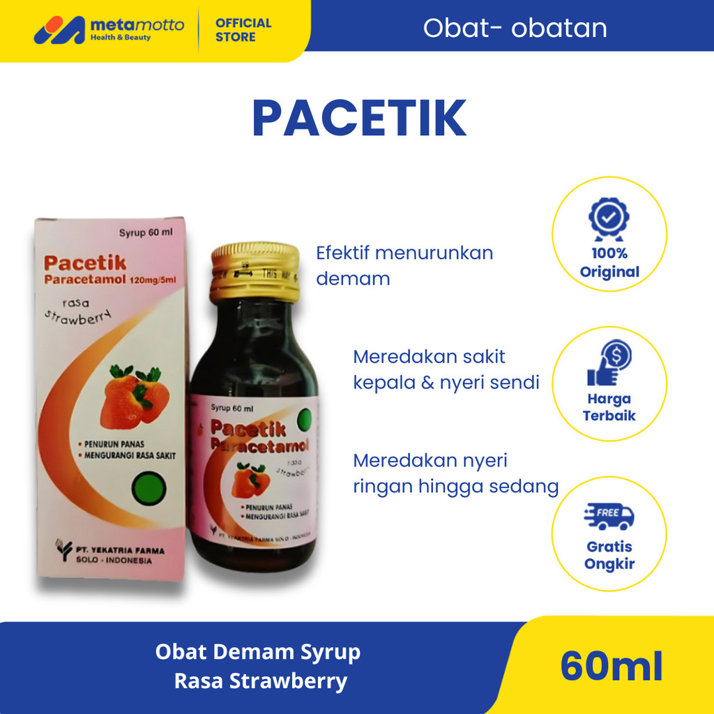 Pacetik Syrup 60 ml / Pacetik Sirup paracetamol - Metamotto Marelan