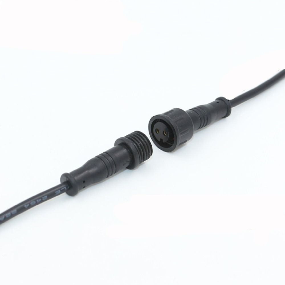 Konektor LED 20CM 2Pin 3Pin 4Pin Jack Male ke Female, Kabel Tahan Air IP67 Hitam untuk Strip Lampu L