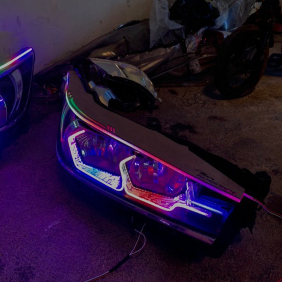 Garasi Biled Slim Frame Hexagonal Innova Reborn Cakar Set Shroud Biled 2.5 Inch Angel Eyes Projector