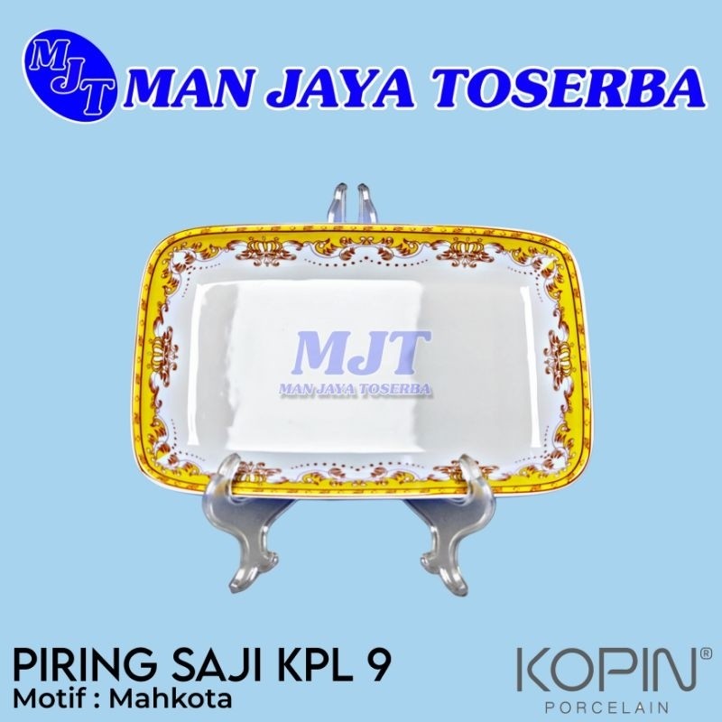 Piring Saji Keramik Besar  Piring Saji Kotak Mahkota Ayam Polkadot Merah Polkadot Hijau