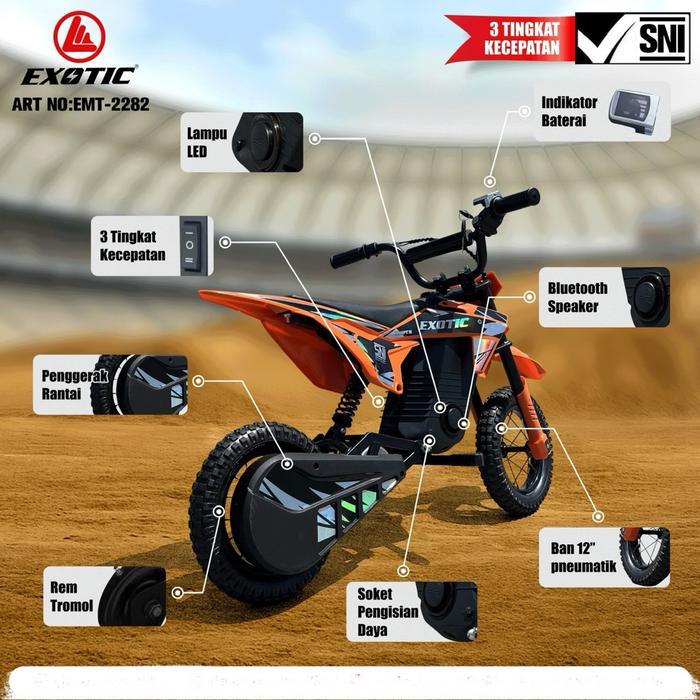 Motor Aki anak model Trail tril Yukita 0952 ces cas an sepeda Cross trel Berkualitas - EXOTIC 2282 O