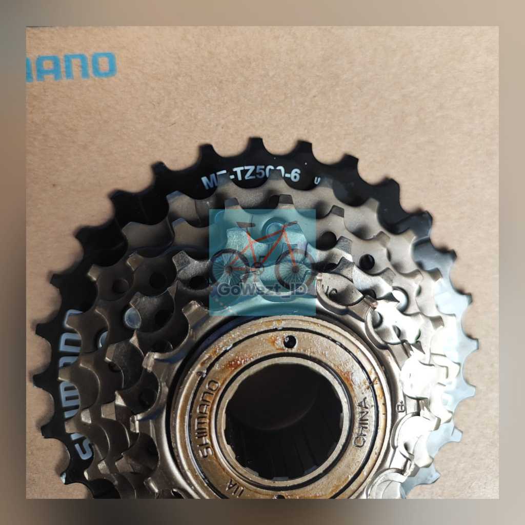 READY READY Freewheel Gear Gir Belakang Sepeda 6 Speed Susun Drat Ulir 14-28T SHIMANO MF-TZ500-6 MTB