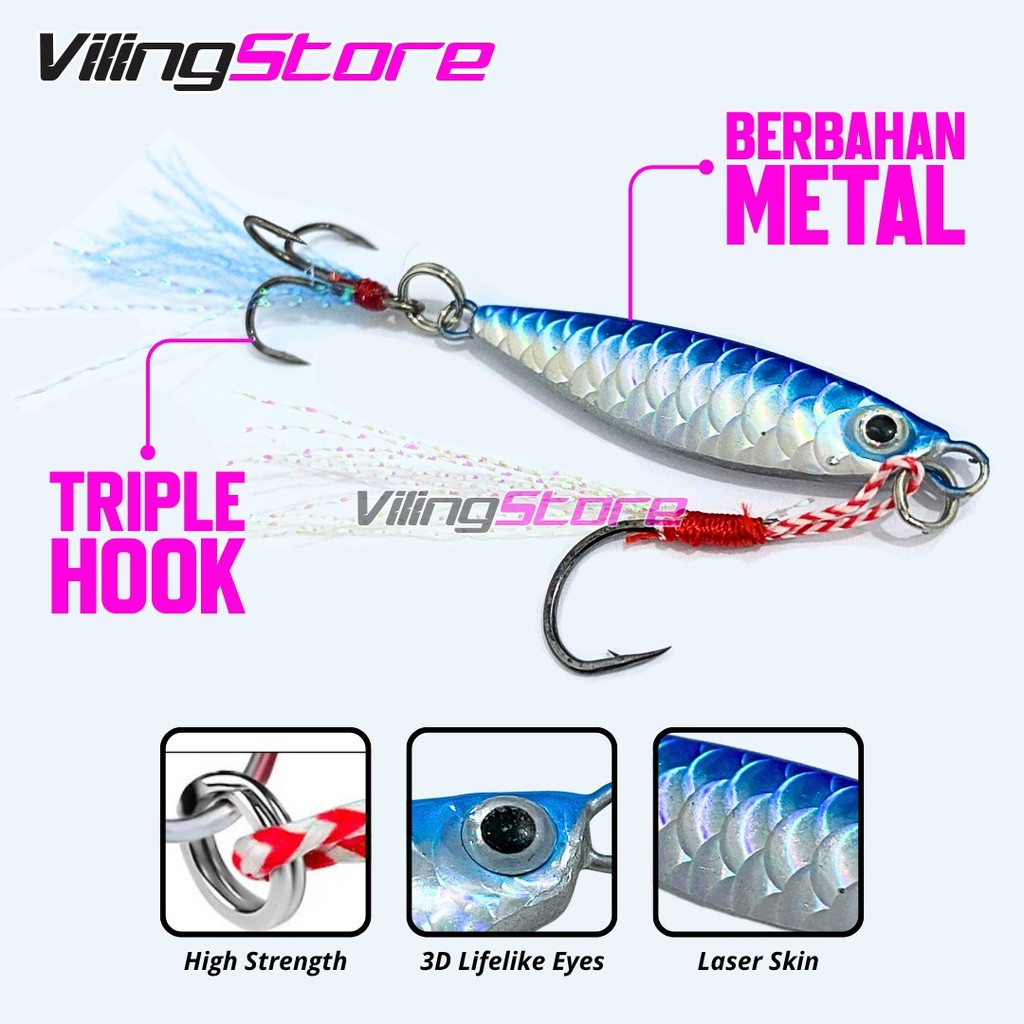 Umpan Pancing Metal Jig Spoon – Lure Hologram Efektif Ikan Predator (Kakap, Kerapu, GT)