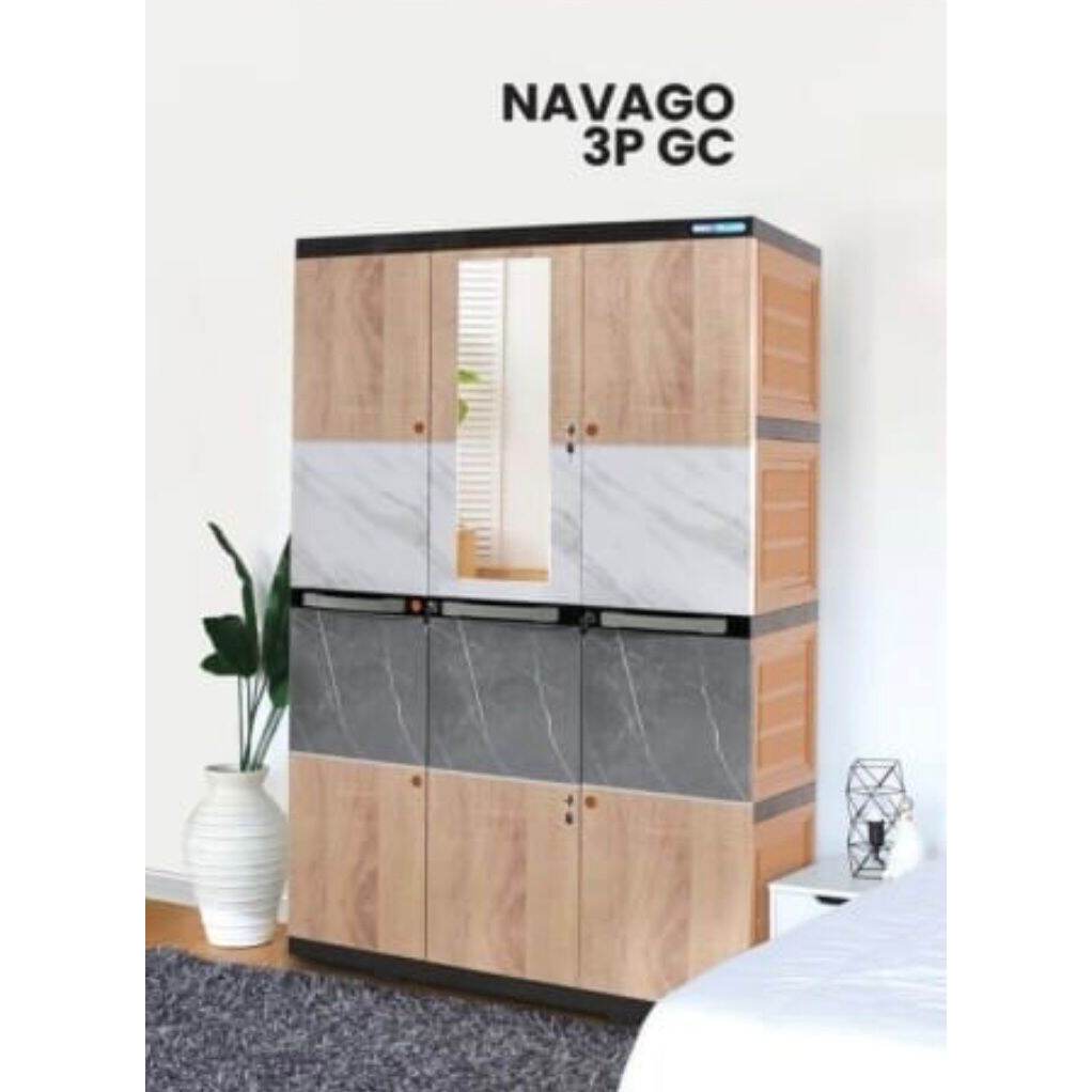 Lemari plastik 3 pintu minimalis