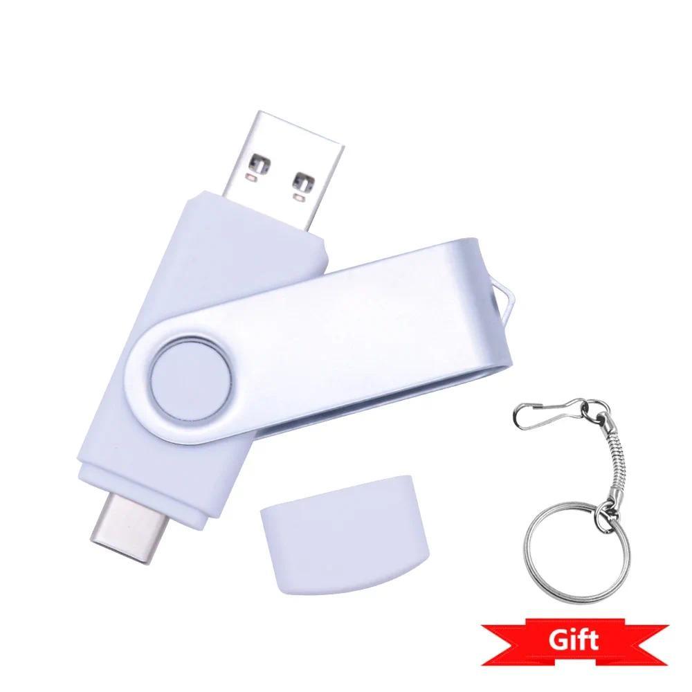 Rotable Usb Flash Drive 128GB 32GB 16GB Pen Drive 256GB Pendrive 64GB 4G OTG 2 IN 1 Memoria Usb Stic