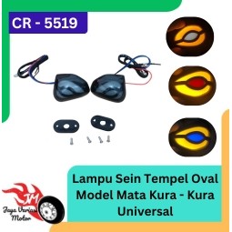 Lampu LED Sein Set Lampu Sen Tempel Oval CR7 5519 Model Mata Kura Kura LED Sein Senja Tempel Motor U
