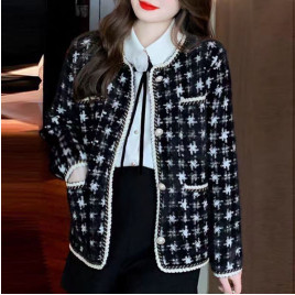 tweed outer oversize wanita korean style jumbo summer outer crop top lengan panjang pantai jaket fit