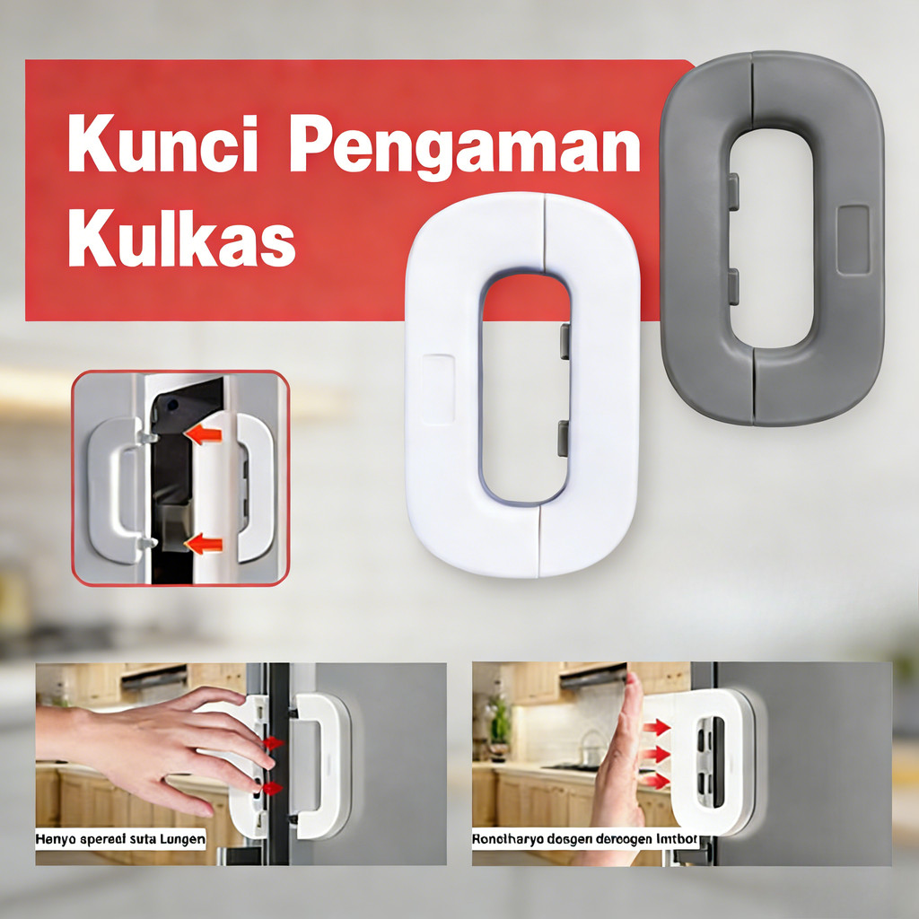 COD Baby Safety Lock Pengunci Kulkas Yang Kuat Kunci Kulkas Pintu Laci Lemari Pakaian Pengaman Anak