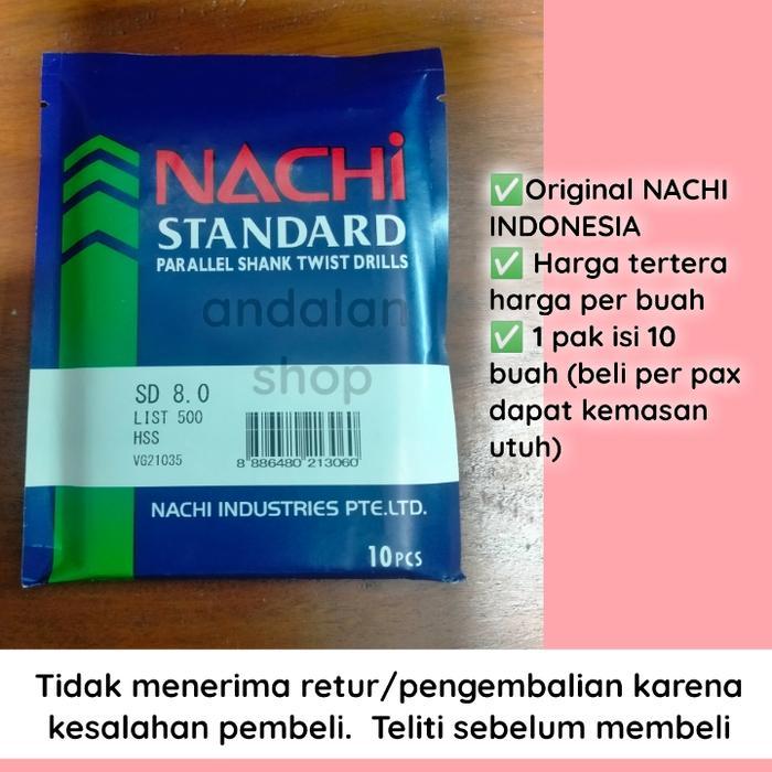 Mata bor besi 8.0mm nachi / mata bor besi nachi / mata bor 8mm murah