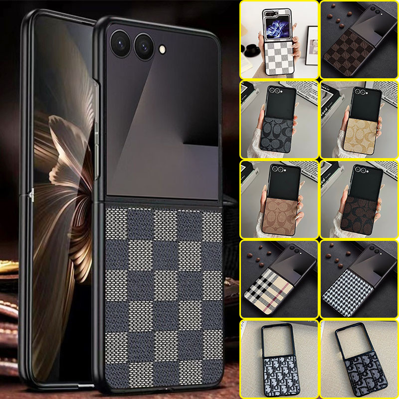 Mewah Slim Kulit Phone Casing untuk Samsung Galaxy Z Flip 7 Flip 7FE Z Flip 6 Z Flip 5 Z Flip 4 Z Fl