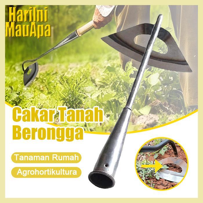 Cangkul Baja Mangan Berongga Hemat Tenaga Anti Lengket Alat Berkebun Pertanian Ideal untuk Gali Tana