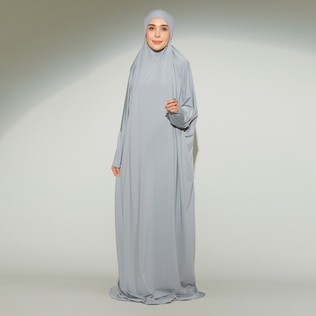 Lozy Hijab - Shameera Abaya Lozy x Hamidah (Abaya Set French Khimar Haji dan Umrah Bahan Jersey)