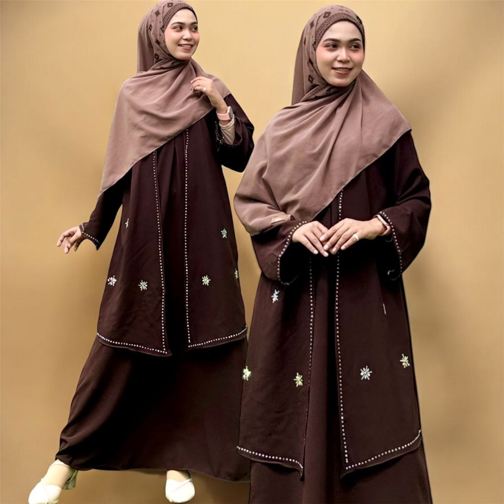 NURKHAYAH.SHOP Abaya Melisa Series Bahan Sabrina Anti UV Gamis Daily Simple Syari Busui Friendly