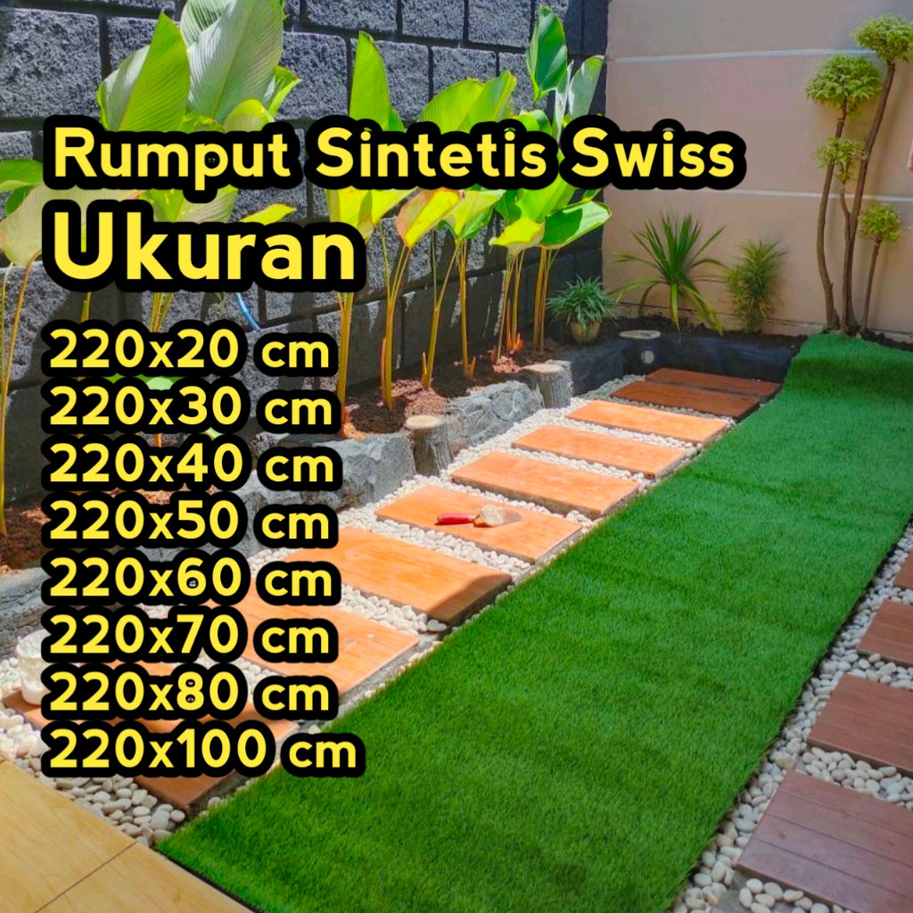 Rumput Sintetis Swiss Ukuran 220x20 220x30 220x40 220x50 220x60 220x70 220x80 220x100 cm