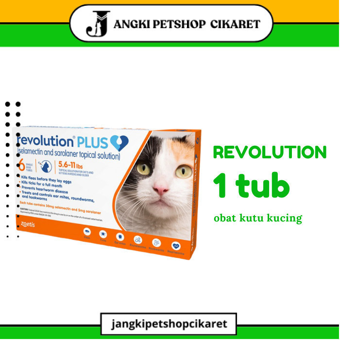 Revolution Cat Plus 2.5-5kg Revolution Cat Adult ORANGE Obat Kutu Kucing