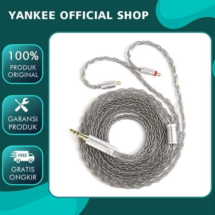 KBEAR ST12 8 Core 4N OFC Silver Plated Kabel Earphone IEM Upgrade Cable - Black, QDC 3.5mm