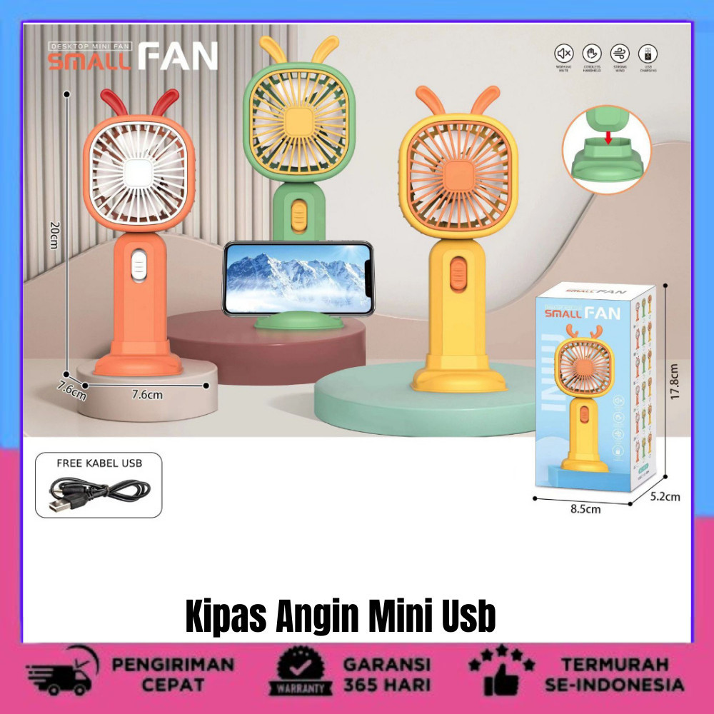 Kipas Angin Mini Usb Small Fan Kipas Genggam Kartun Mini / Kipas Portabel Lucu / Kipas Desktop Mini 