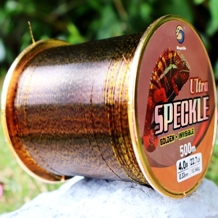 Bingolife Senar Pancing Golden Speckle Nilon 500m Invisible Ultra Kuat Anti Keriting