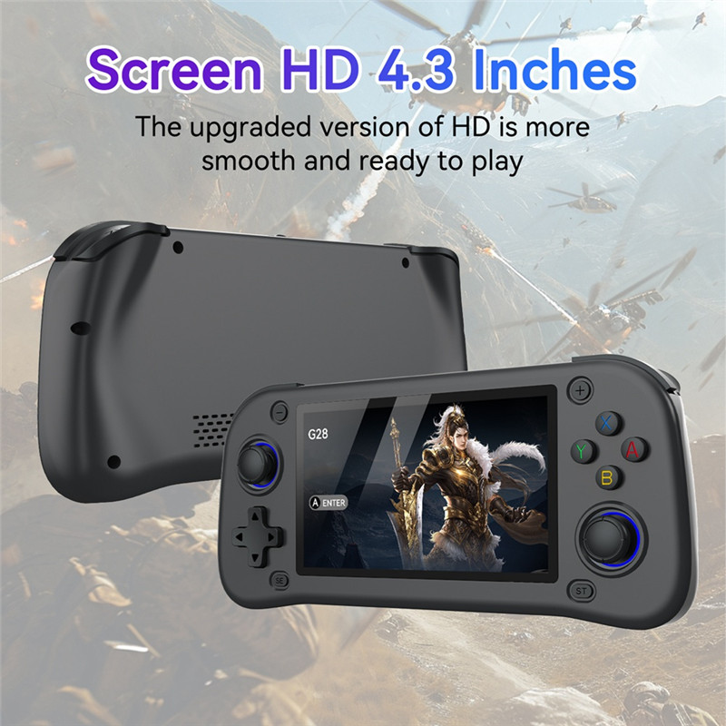 G28 Retro Handheld Video Game Console 64GB 10000+Game 4.3 Inch Screen Linux Pocket Player For PSP/PS