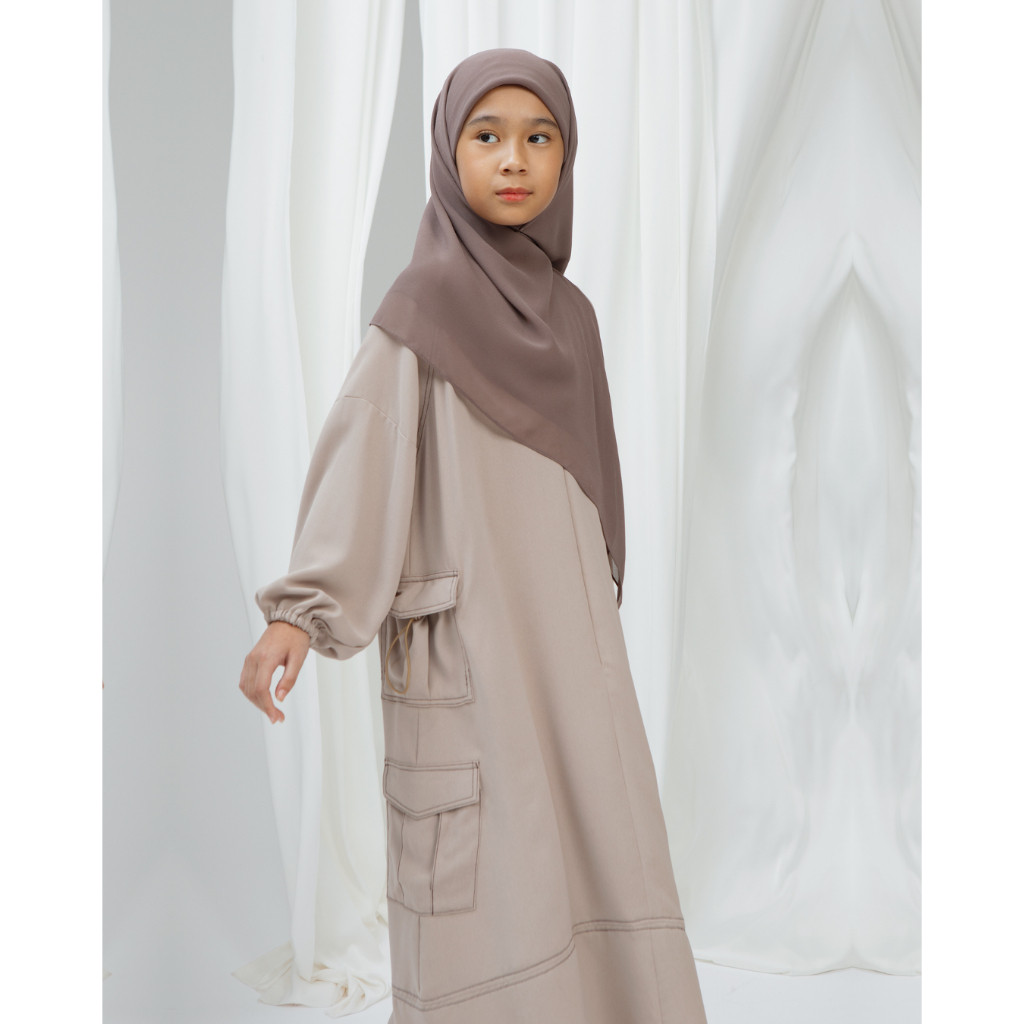 Cottoncut Zyra dress Kids - Gamis Abaya Cargo Anak Perempuan Kekinian Modern 6-13 Tahun