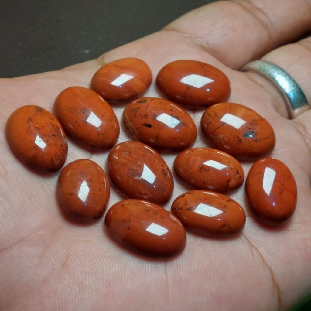 Batu akik ati ayam / red jasper merah hati asli natural rindu akik