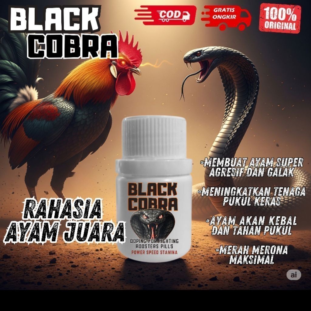 Doping Black Cobra Doping Ayam Aduan Terbaik Asli Original Import pil 25 Kapsul   IFITOFICIALL