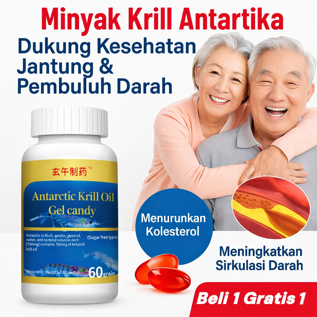 [Beli 2 Gratis 2]Minyak Krill Antartika/Kapsul Minyak Krill Antartika/Minyak Krill Kaya Omega-3 EPA 