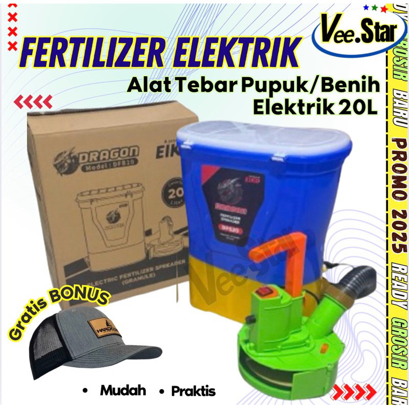ALAT TEBAR PUPUK BENIH ELEKTRIK FERTILIZER SPREADER 20L / FERTILIZER ELEKTRIK MESIN PEMUPUK ELEKTRIK
