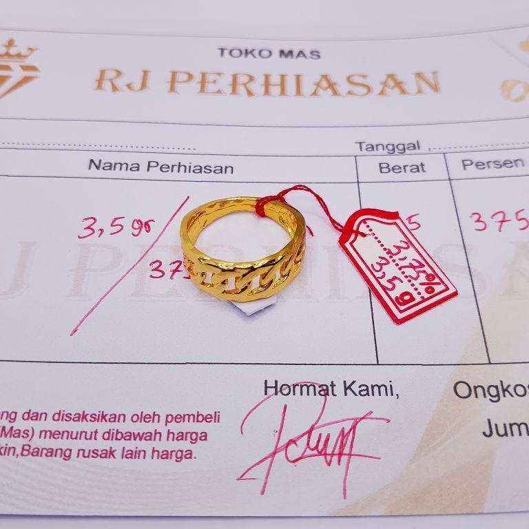 BEST DEALS CINCIN RANTAI EMAS MUDA PERHIASAN WANITA DEWASA BERAT 3,5GR ADA SURAT Rings - 6