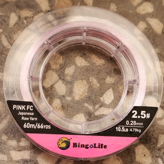 Bingolife Senar Pancing Fluorocarbon Pink 60m Jepang Leader Tahan Gigitan