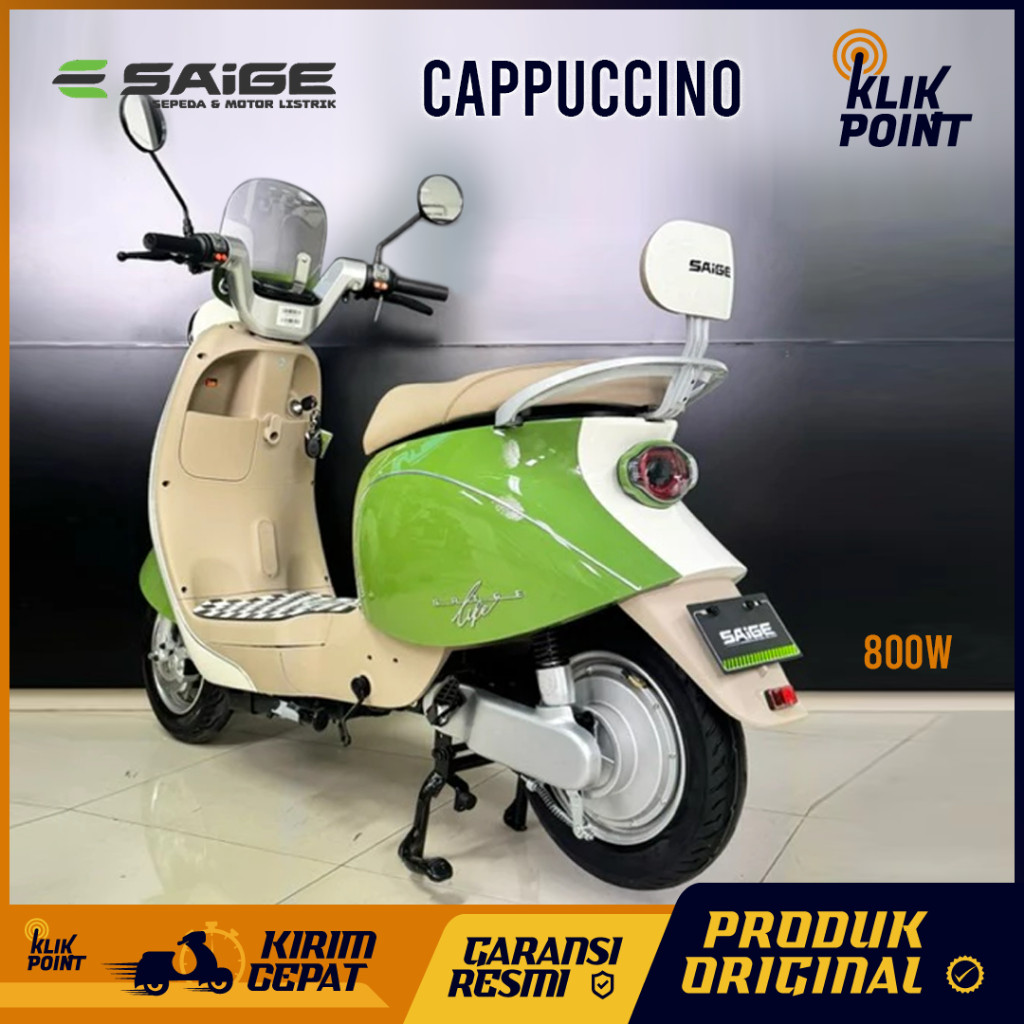 Sepeda Listrik SaiGe Cappuccino 800W Lithium Rem Cakram Sepeda Listrik Terbaru 2025