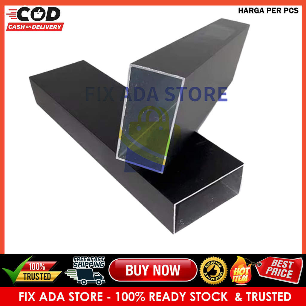 [Instant] Aluminium Hollow Holo 25x76 Mm Persegi Petak Kotak 1x3 Inch Pipa Pipe Silver Gold Brown Ra